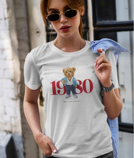Дамска тениска с щампа Мечета 1980